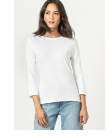 Lilla P White 3/4 Sleeve Crew Neck Tee