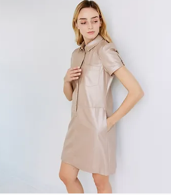 209 West Pearl Leather Snap Dress