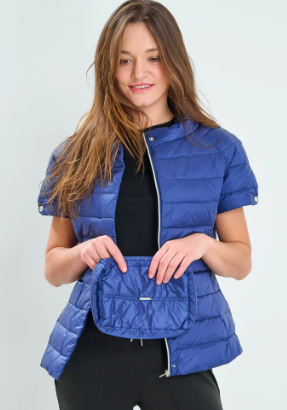 Anorak Short Sleeve Quilted Jacket Navy