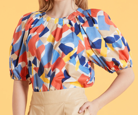 Tyler Boe Renee Puzzle Print Top