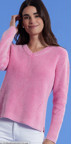 Tyler Boe Cheeky Pink Mineral Wash Shaker Sweater