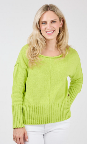 SP Lime Cotton Memphis Pullover Sweater