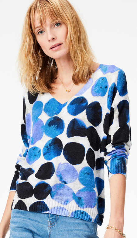 Nic & Zoe MIDNIGHT DOT SUPERSOFT SWEATER