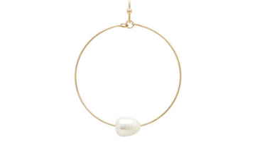 MB Wyatt Pearl Hoop Earring