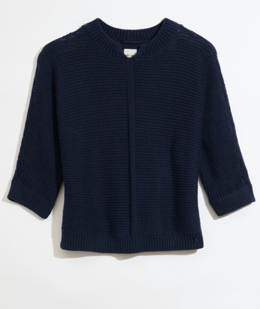 Nic & Zoe Navy 3/4 Sleeve Sweater