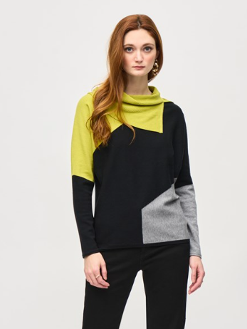 JR Color-Block Jacquard Sweater Top