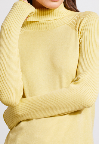 Tribal L/S Turtle Neck Sweater Celery