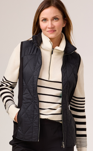 Nic & Zoe Black Quilted Black Vest