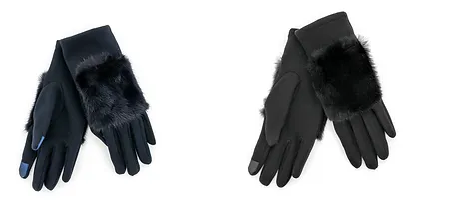 MM Woven Glove W/ Mink Trim