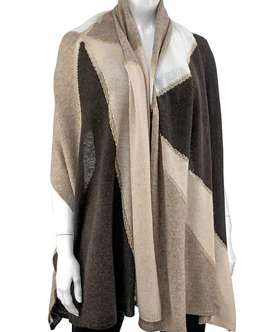 MM Cashmere Scarf W/ Geo Pattern And Lurex