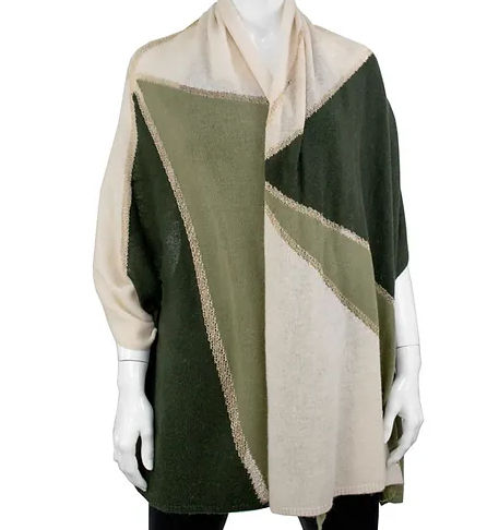 MM Cashmere Scarf W/ Geo Pattern And Lurex