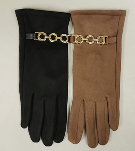 Mademoiselle Vegan Suede Glove W/ Chain