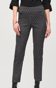 Joseph Ribkoff Black Pant W/ Grey Dot Print