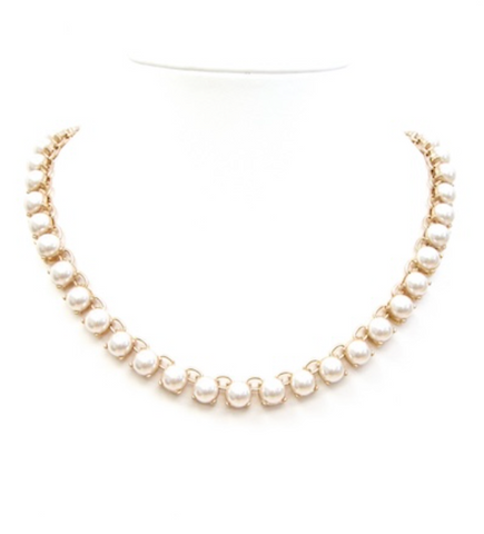 MB Birdie Gold Pearl Necklace