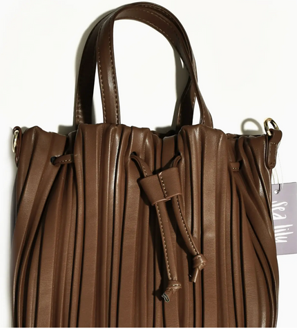 Sea Lily  Chocolate New Pleated Bucket Bag