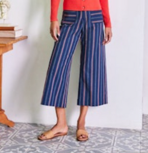 Karen Kane Stripe Cropped Eide Leg Pant