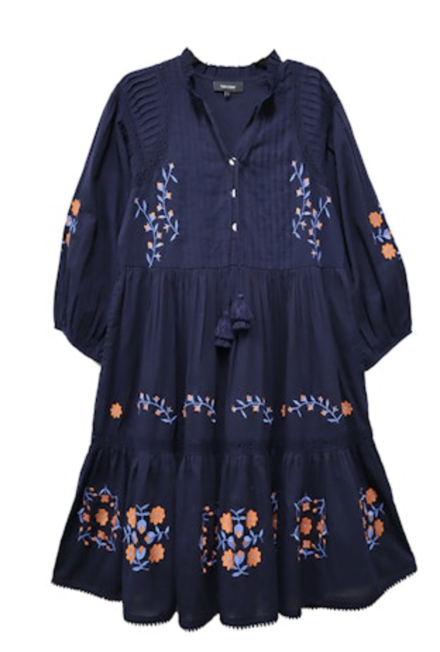Karen Kane Navy Embroider Dress