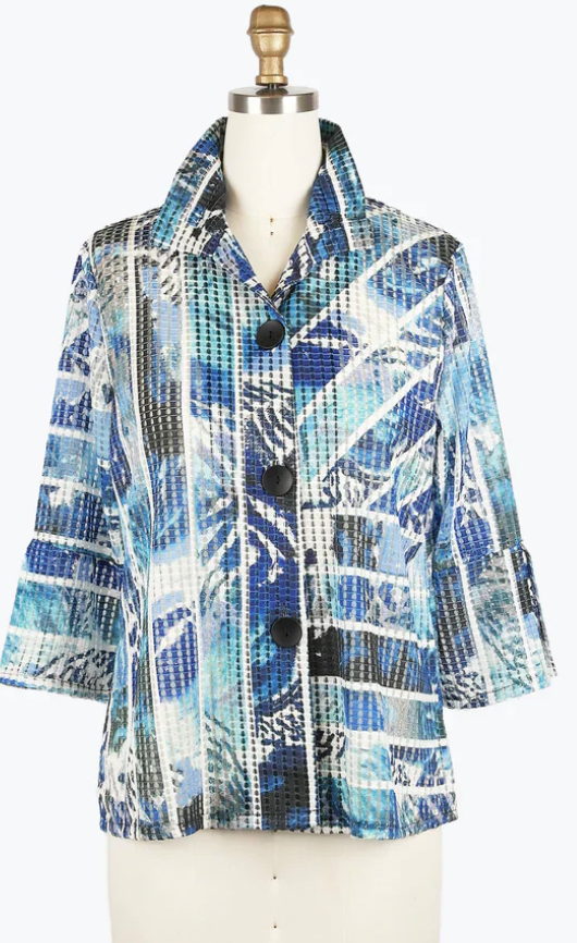 Damee Abstract Watercolor Net Jacket