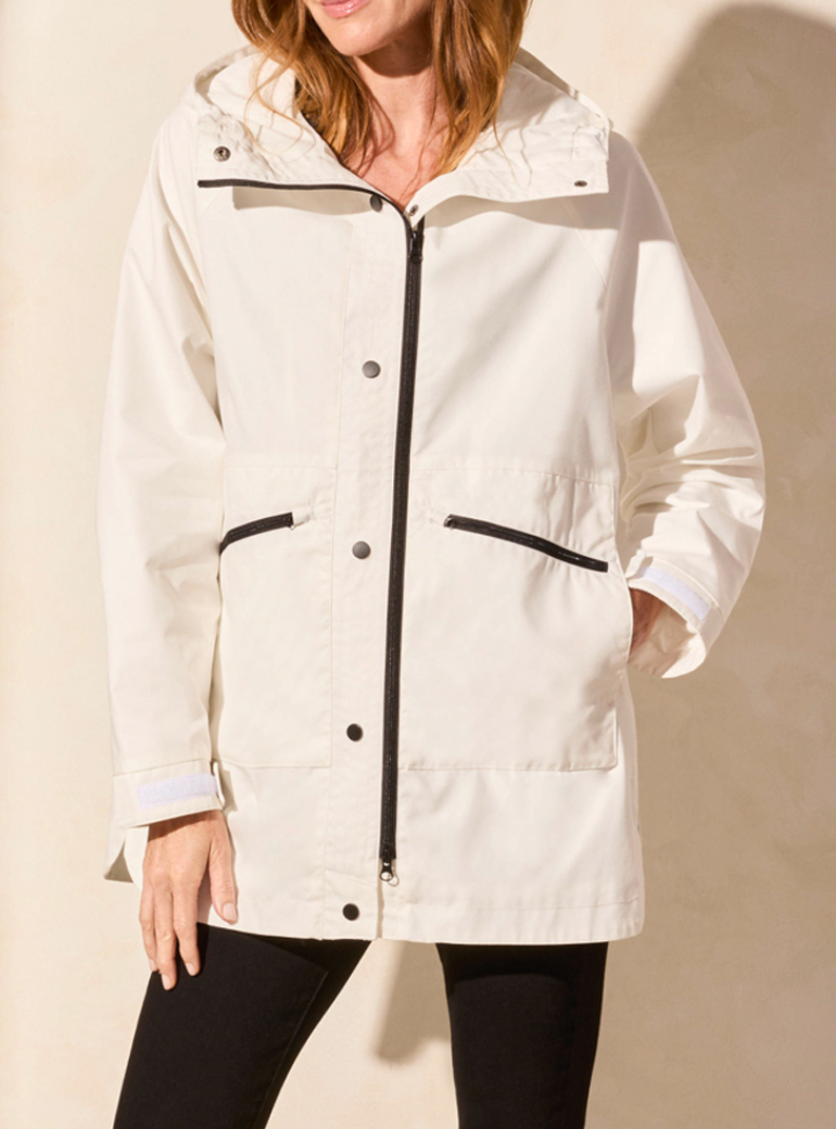 Tribal White Hooded Coat W/ Lining