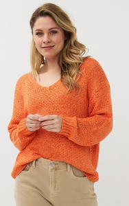 Esqualo Orange V Neck Sweater