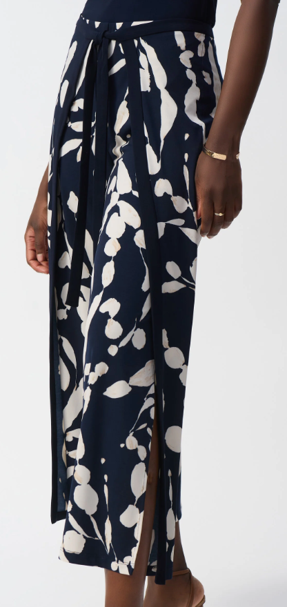 JR Silky Knit Abstract Print Wide Leg Pants