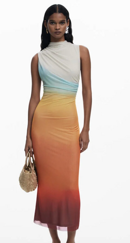 Desigual Ombre Mesh Dress