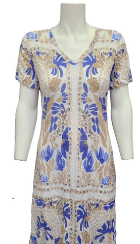 David Cline Blue Royal Dress V Neck Dress