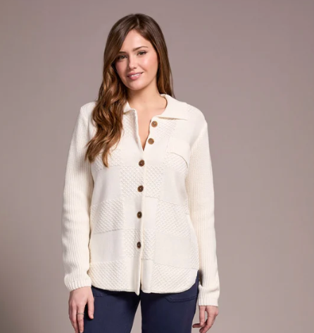Tribal Cream Sweater Shacket