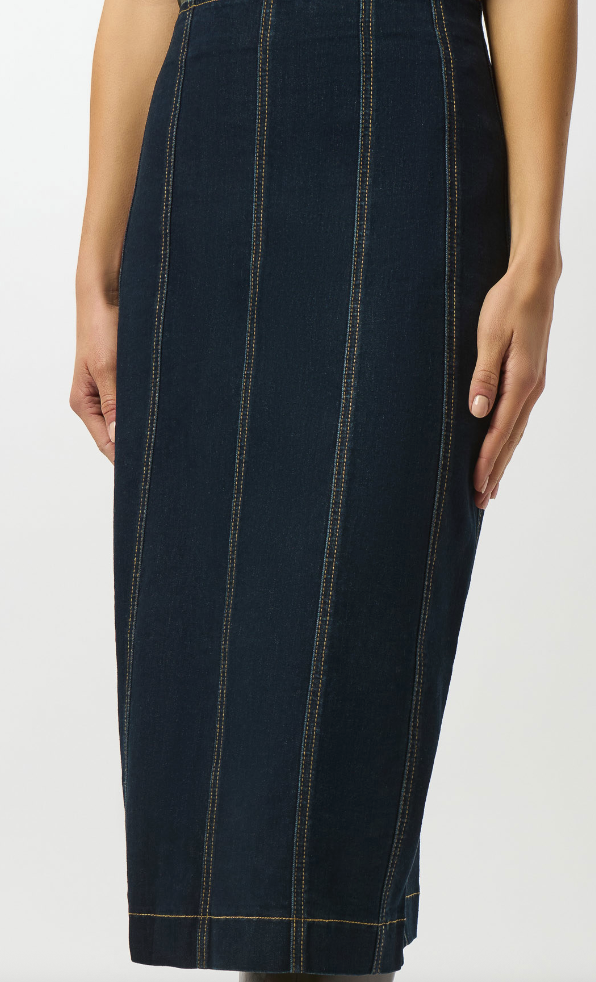 JR Stretch Denim Panelled Pencil Skirt