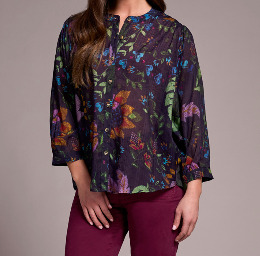 Tribal Flowy Dolman Sleeve Print Blouse