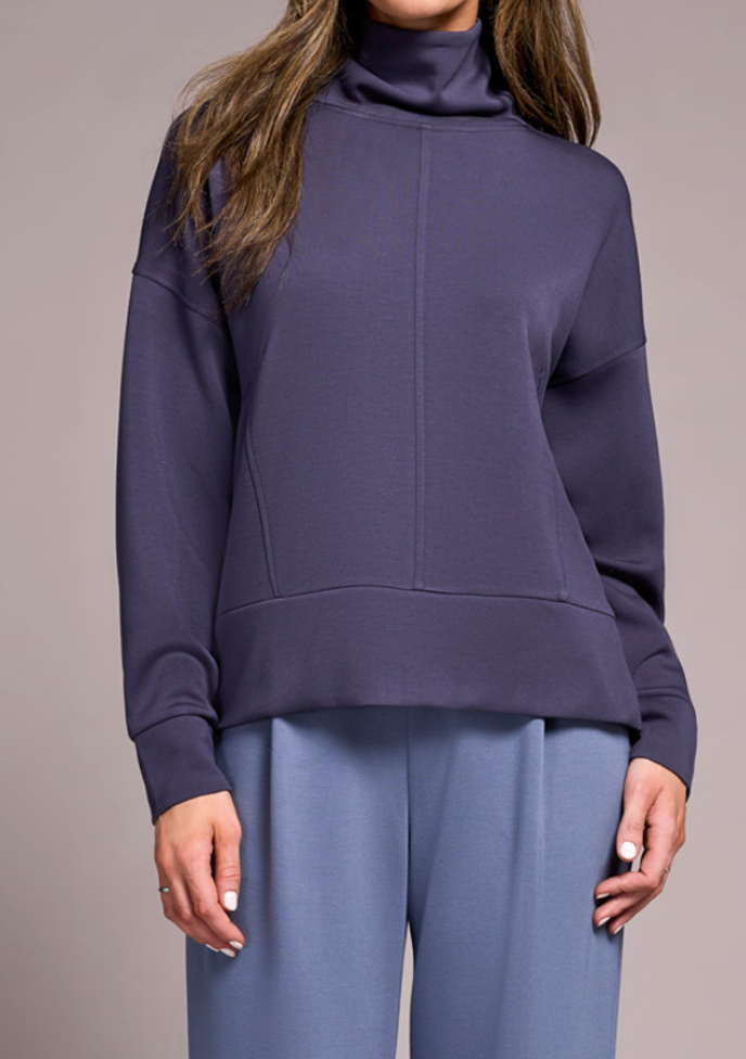Tribal Sapphire L/S Funnel Neck Top