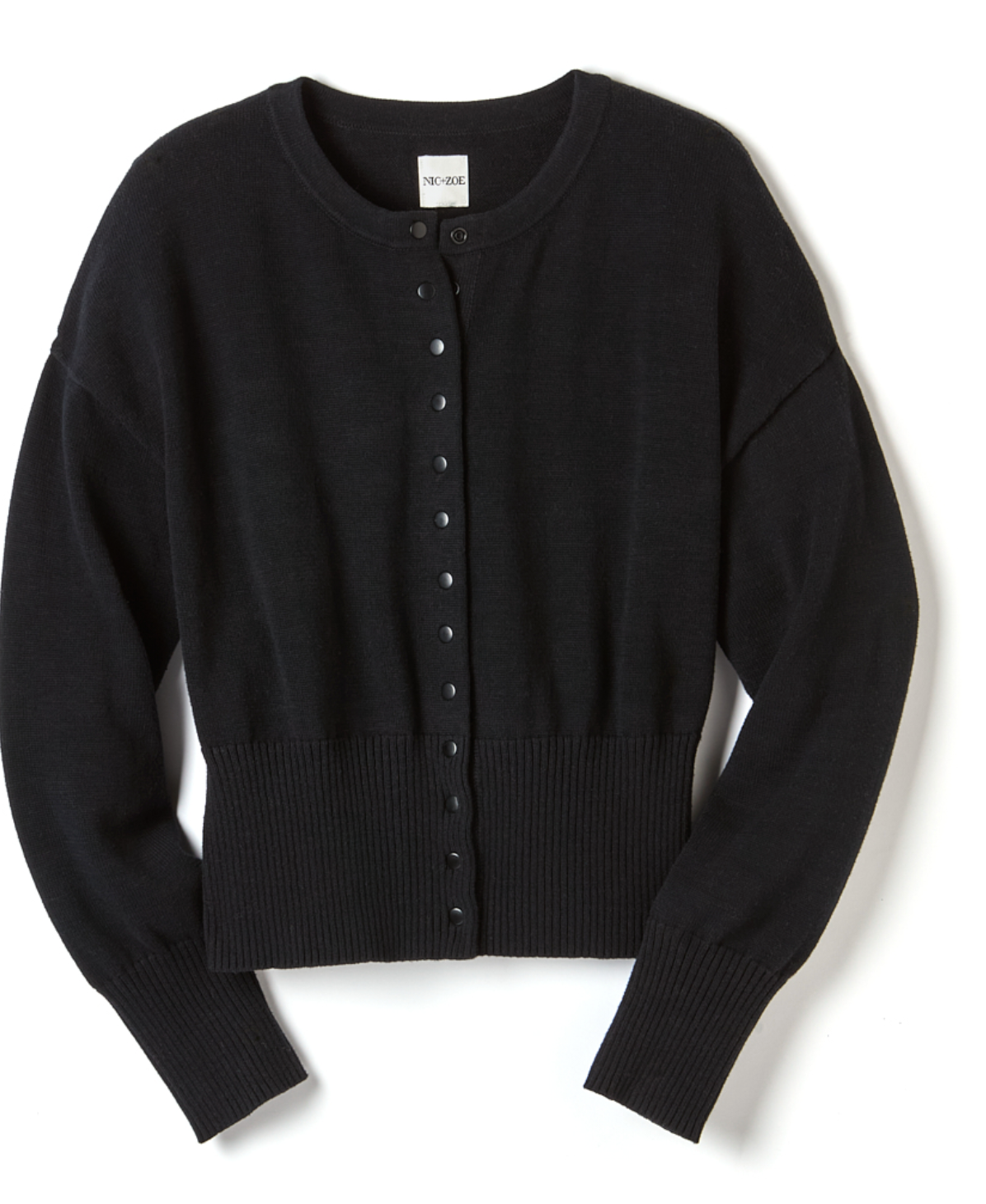 Nic & Zoe Black Snap it Up Cardigan