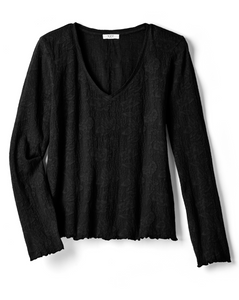Nic & Zoe Black Lace V Neck Tee