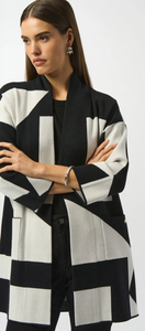 JR Black/White Color Block Long Sweater