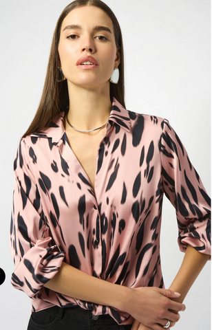 JR Pink/Black Animal Print Blouse