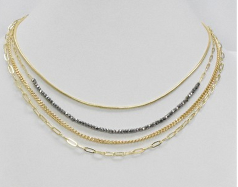 MB Gold Eli Hematite Necklace