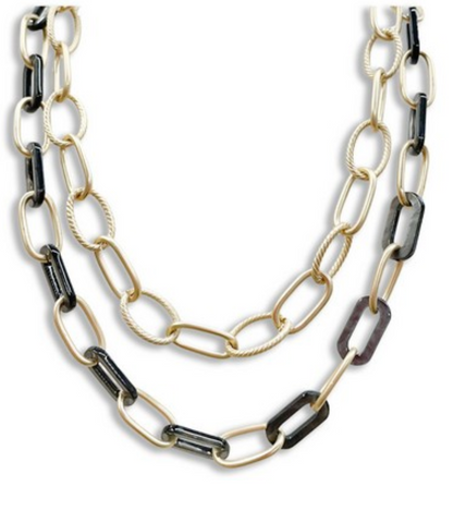 MB Fran Gold /Gray Necklace