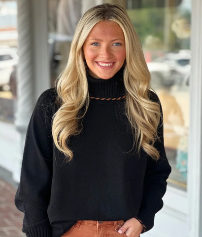 FDJ Long Sleeve Black Cowl Neck Sweater