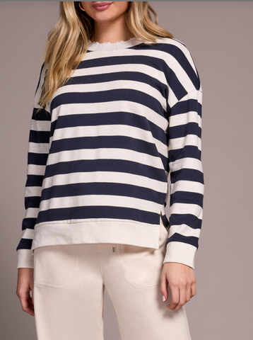 Tribal Crew Neck Stripe Top
