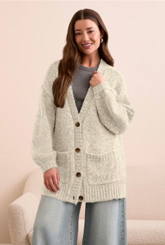 Tribal Oversized Puff Sleeve Sweater