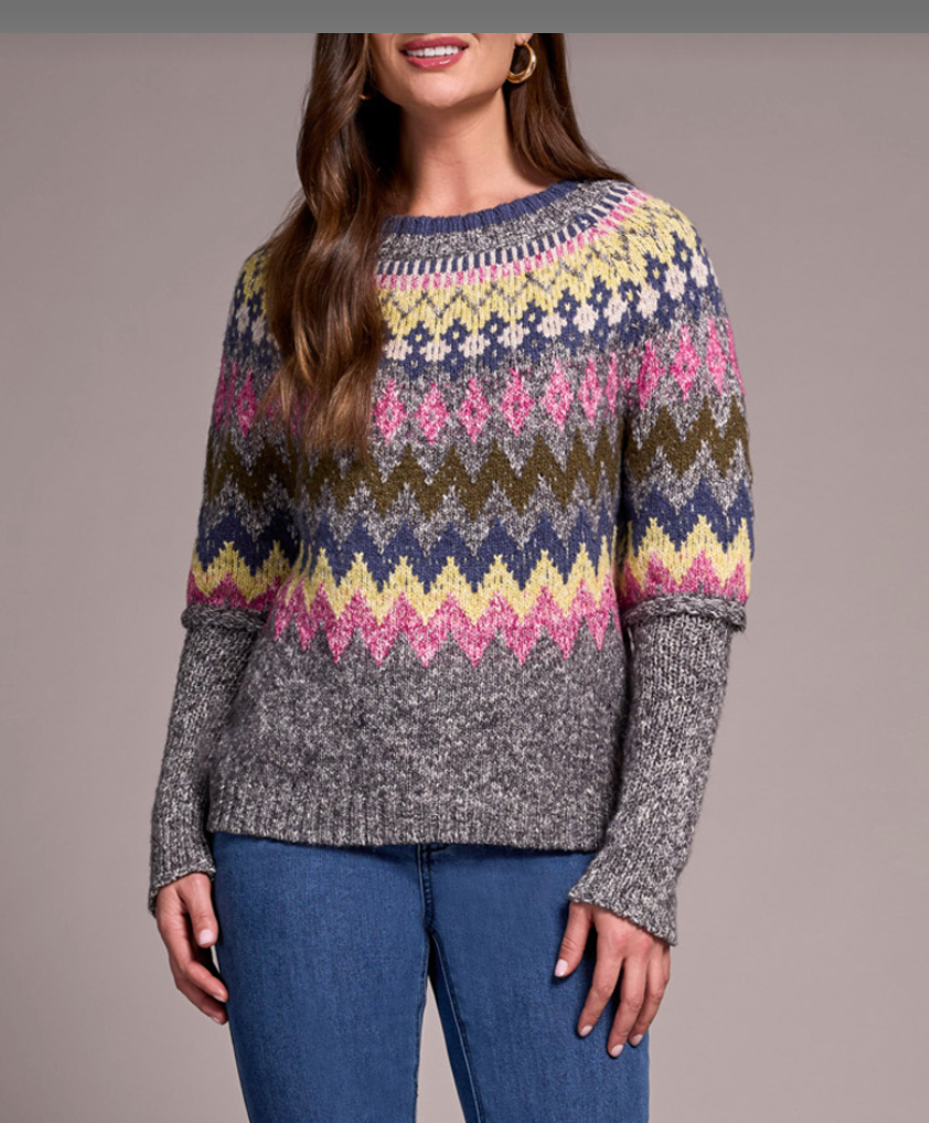 Tribal Pink Intarsia Sweater
