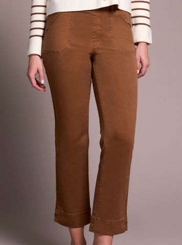 Tribal Pull On Ankle Pant W Side Leg Tape Detail