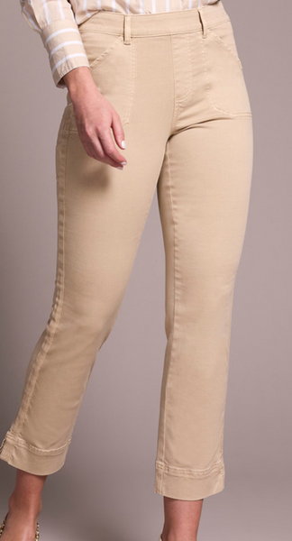 Tribal Pull On Ankle Pant W Side Leg Tape Detail