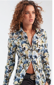 Cino Camden Floral Petrol Shirt