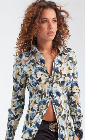 Cino Camden Floral Petrol Shirt