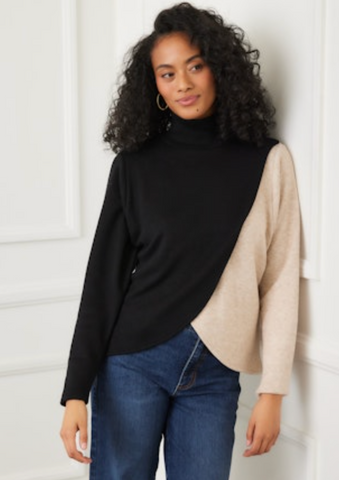 Karen Kane Crossover Colorblock Top