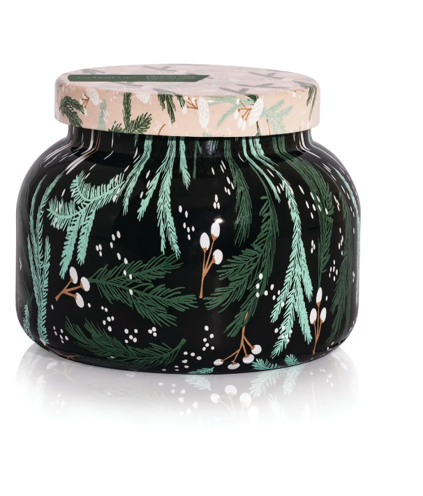 Capri Blue Crystal Pine Holiday Pattern Candle