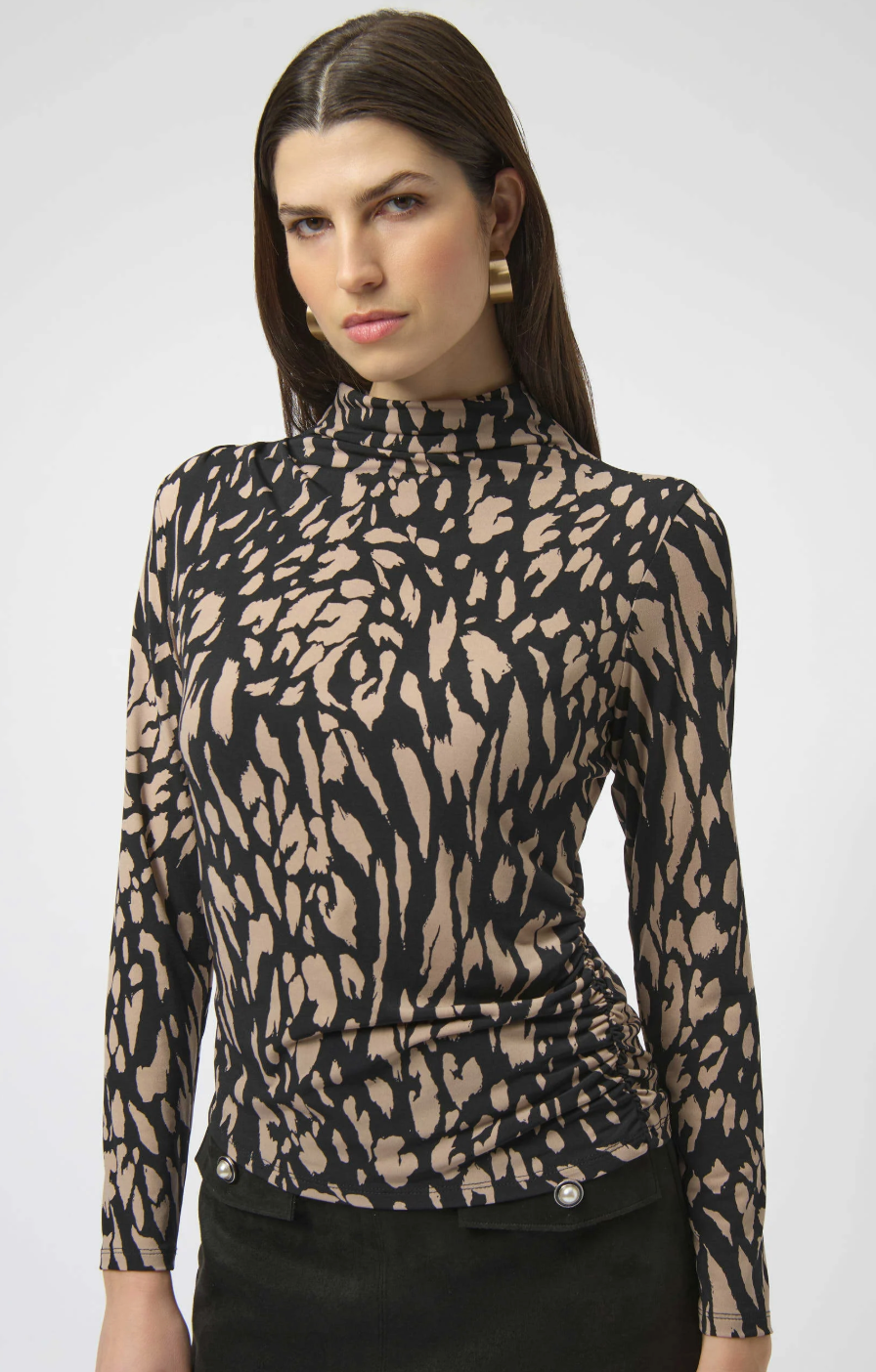 JR Silky Knit Animal Print Fitted Top