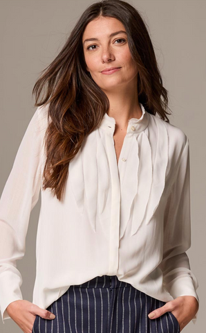 Nic & Zoe Falling Chiffon Top Cream