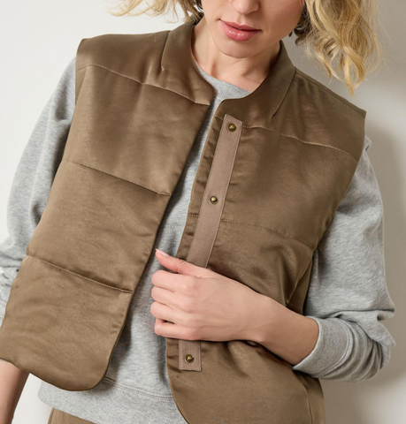 Lilla P Satin Quilted Vest